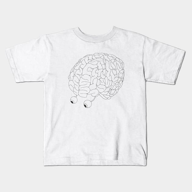 Brain_black and white Kids T-Shirt by ADEHLALEE